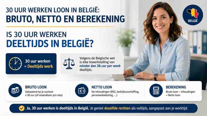 Is 30 uur werken deeltijds in België?